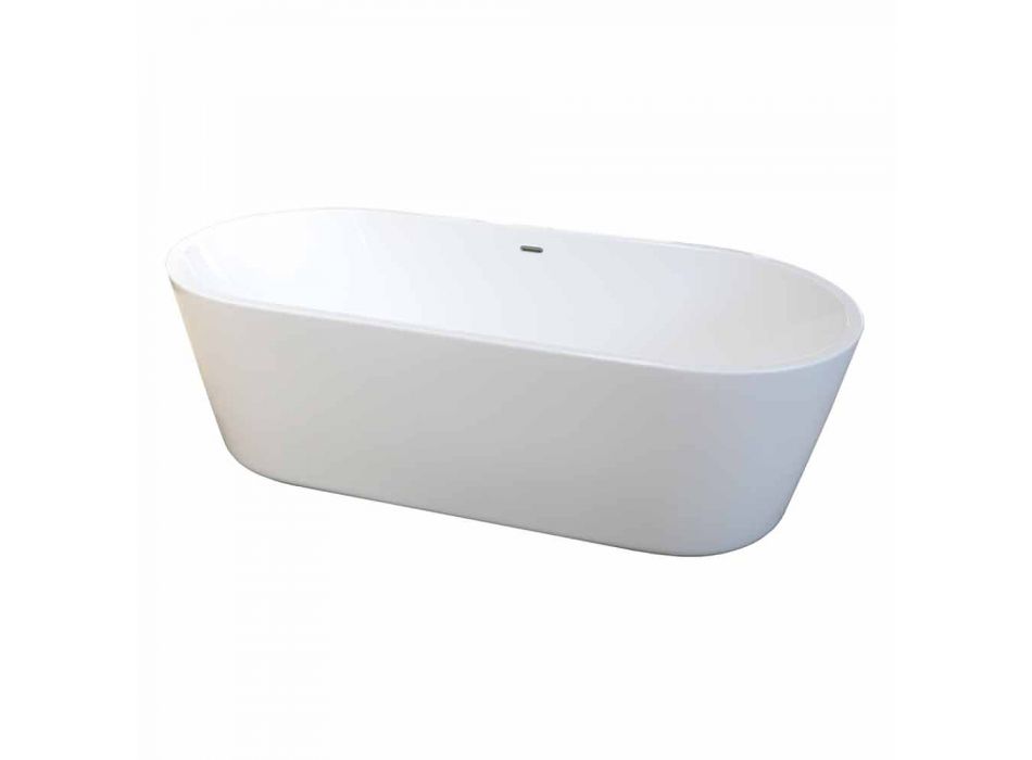 bañera independiente moderna en acrílico blanco 1675x780mm Nicole2 Pequeño viadurini