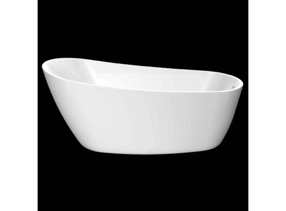 bañera independiente moderna en acrílico blanco 1730x775 mm Abbie viadurini