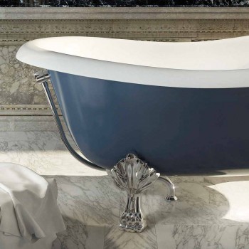 Bañera independiente de resina azul de diseño clásico, Fregona