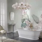 Bañera de superficie sólida con rebosadero integrado Made in Italy - Aurelio viadurini