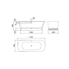 Bañera de superficie sólida con rebosadero integrado Made in Italy - Aurelio viadurini