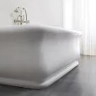 Bañera rectangular de superficie sólida con esquinas blandas Made in Italy - Fulvio viadurini