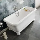 Bañera rectangular de superficie sólida con esquinas blandas Made in Italy - Fulvio viadurini