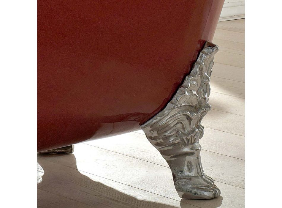 Bañera independiente vintage con pies de hierro fundido, Made in Italy - Naike