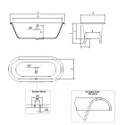 Bañera independiente vintage con pies de hierro fundido, Made in Italy - Naike viadurini