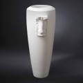 Jarrón alto de interior de cerámica blanca hecho a mano en Italia - Capuano