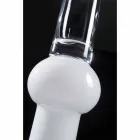 Jarrón alto de interior en vidrio transparente y blanco Made in Italy - Ludovico viadurini