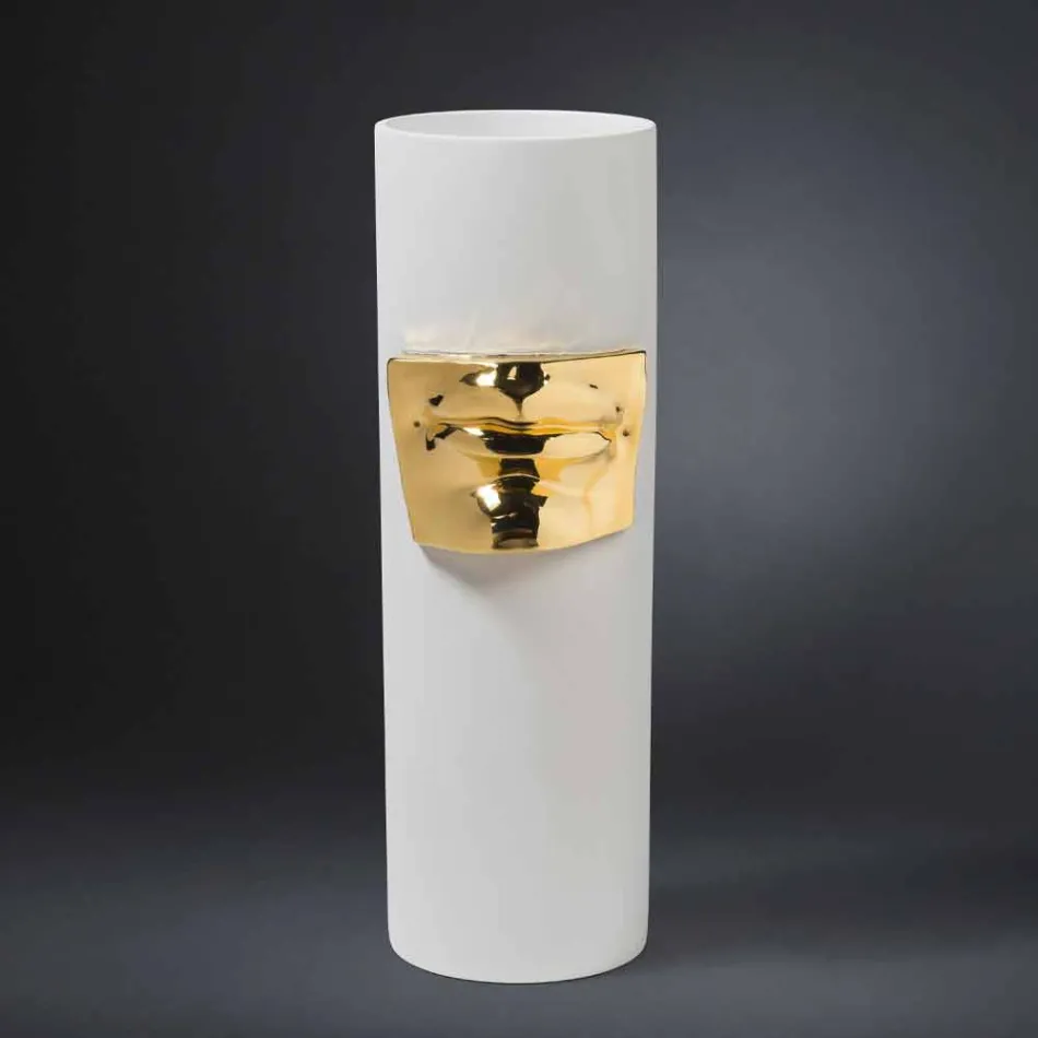 Jarrón alto decorativo de cerámica coloreada hecho a mano en Italia - Monte viadurini