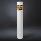 Jarrón alto de cerámica blanca con detalles de colores Made in Italy - Monte viadurini