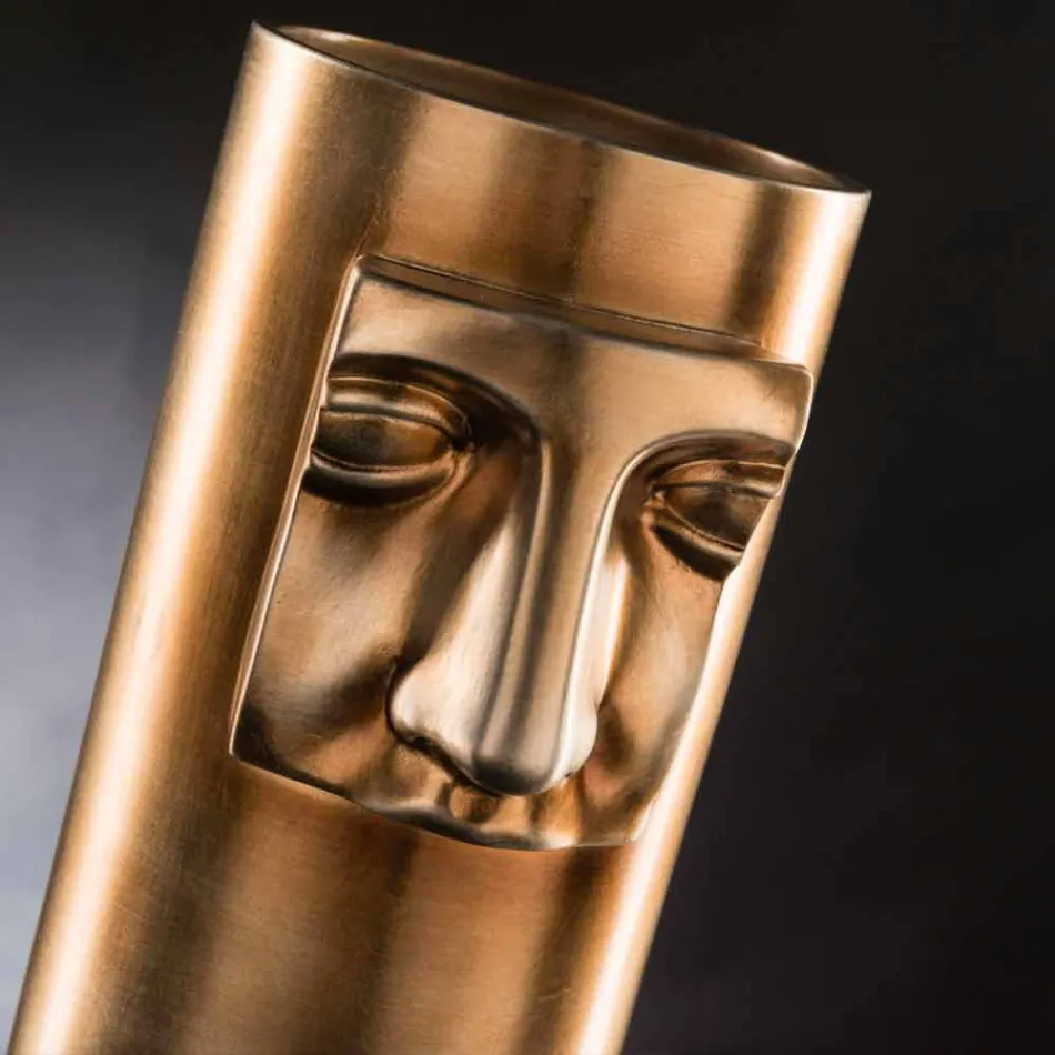 Jarrón alto moderno de cerámica blanca con inserto de color Made in Italy - Lexi viadurini