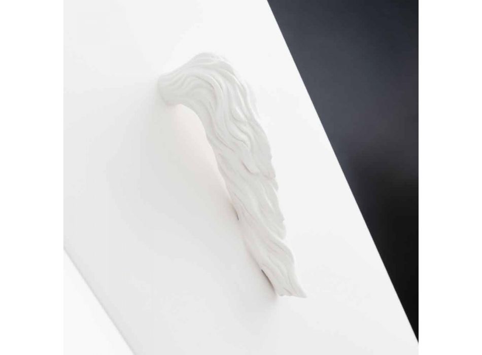 Jarrón alto de interior de cerámica blanca hecho a mano en Italia - Jacky viadurini