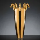 Jarrón alto para interior de cerámica blanca o dorado brillante Made in Italy - Jacky viadurini