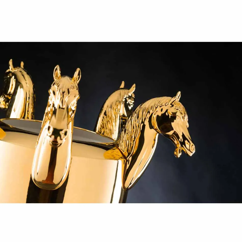 Jarrón alto para interior de cerámica blanca o dorado brillante Made in Italy - Jacky viadurini