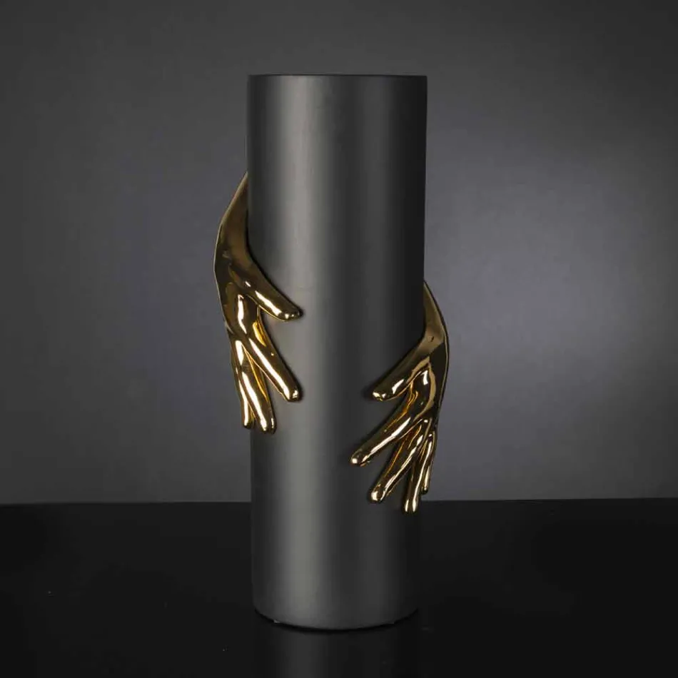 Jarrón alto de cerámica para interior hecho a mano en Italia - Monte viadurini