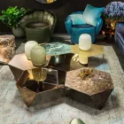 Jarrón de cristal brillante blanco o gris hecho a mano Made in Italy - Malindi viadurini