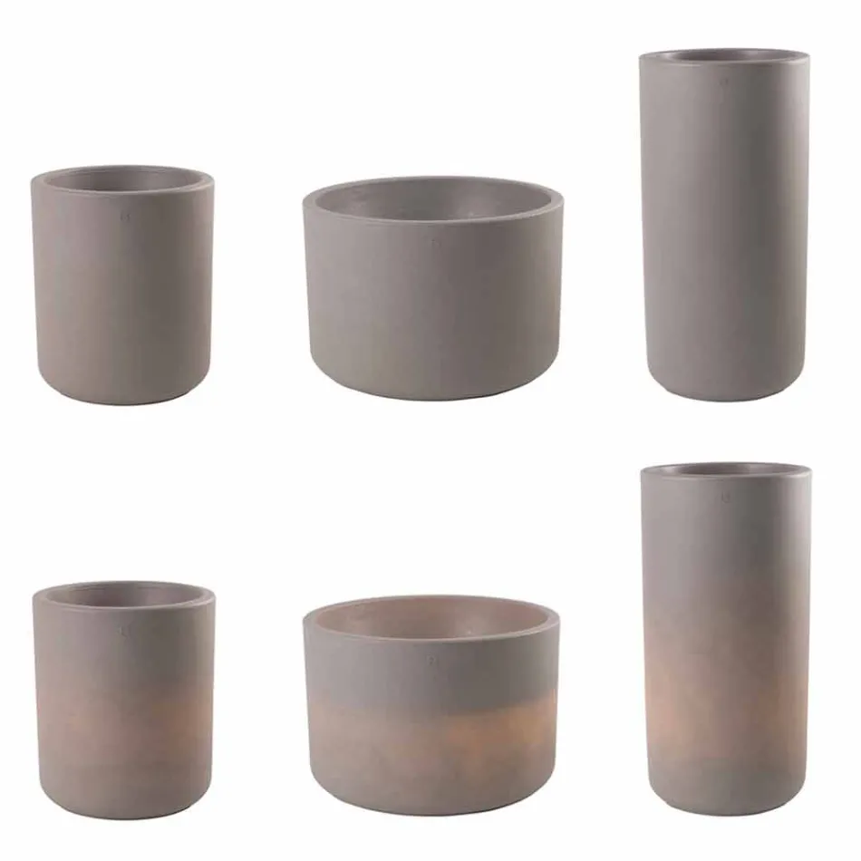 Jarrón con iluminación de jardín o sala de estar en color de diseño moderno - Cilindrostar viadurini