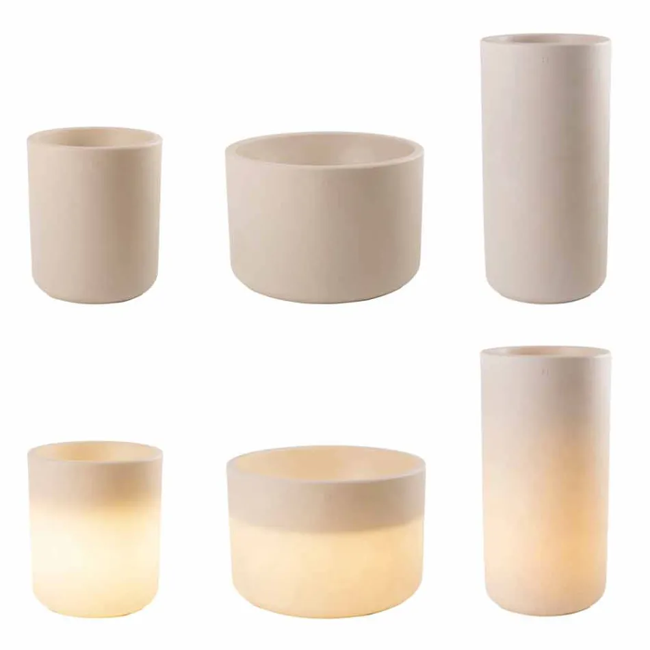 Jarrón con iluminación de jardín o sala de estar en color de diseño moderno - Cilindrostar viadurini