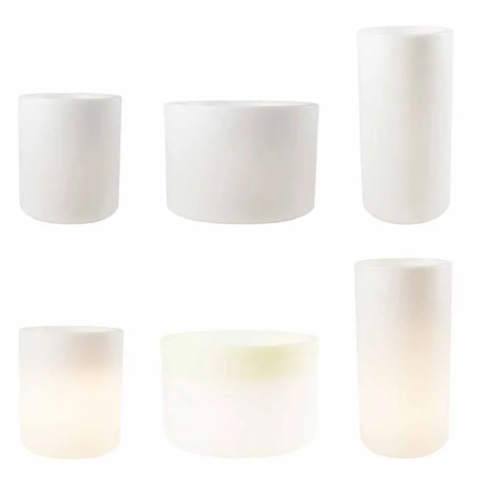 Jarrón con iluminación de jardín o sala de estar en color de diseño moderno - Cilindrostar viadurini