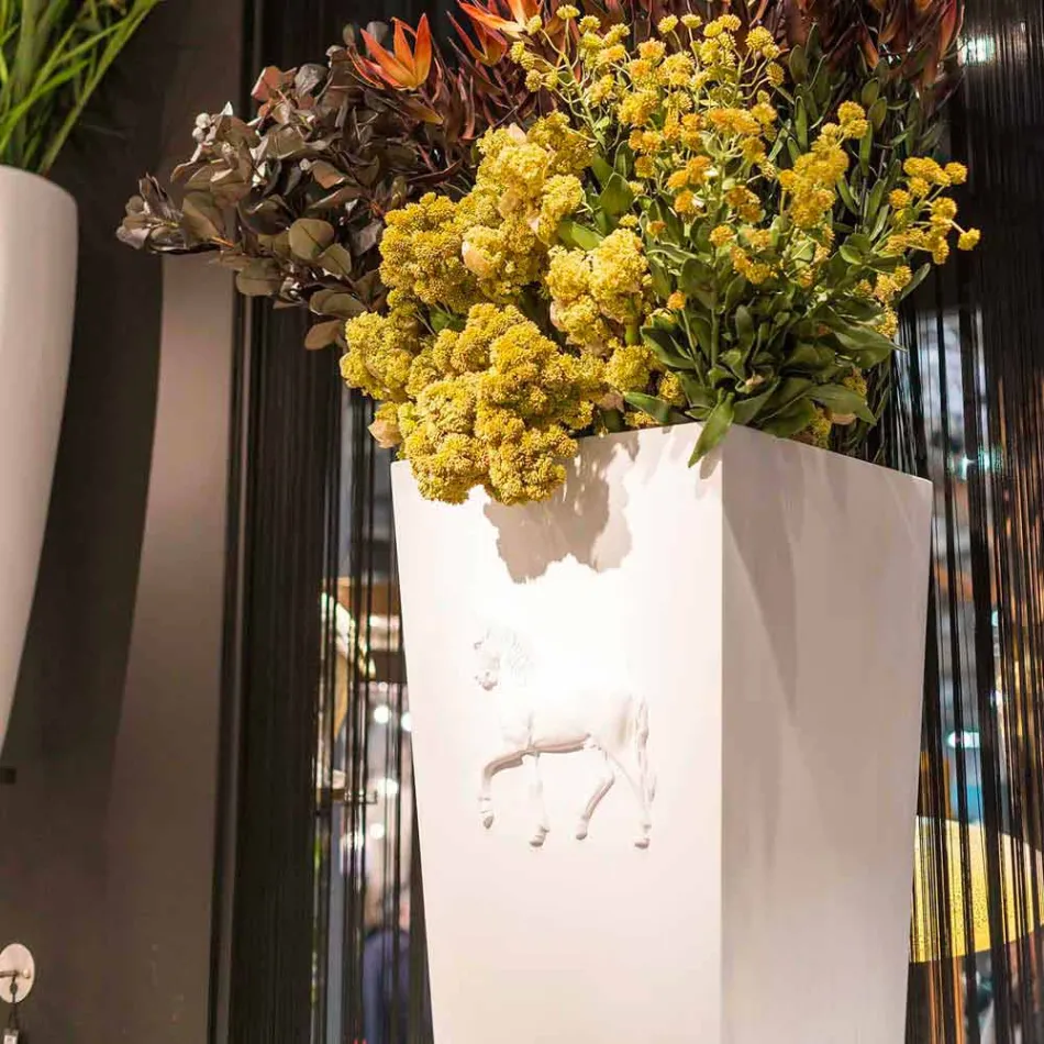 Jarrón de cubo de diseño moderno 100% Made in Italy Cody viadurini