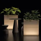Jarrón luminoso para exteriores en dos colores, de polietileno, fabricado en Italia - Lambo viadurini