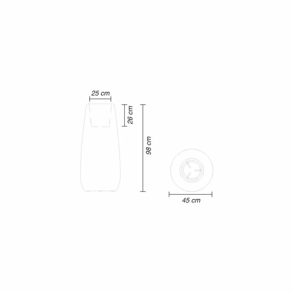 Jarrón para interior o exterior, jardinera de plástico 3 dimensiones - Pandora by Myyour viadurini