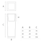 Florero cuadrado para exteriores en polietileno de colores Made in Italy - Marilard viadurini