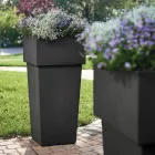 Jardinera Cuadrada en Polietileno Coloreado Made in Italy - Vidal viadurini