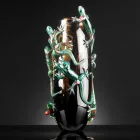 Jarrón de interior hecho a mano en vidrio coloreado con geckos Made in Italy - Geco viadurini