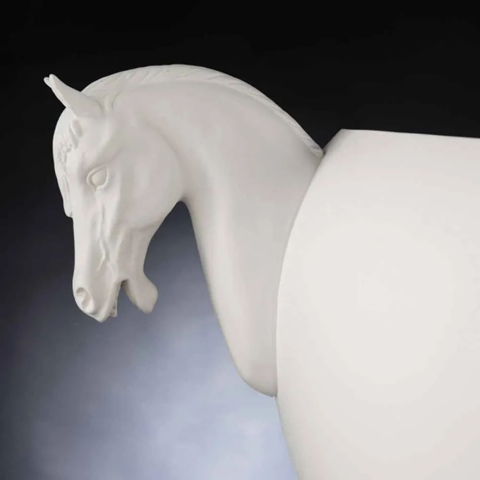 Jarrón de interior en cerámica blanca u oro de 24 k hecho a mano en Italia - Jacky viadurini