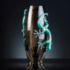 Jarrón de interior con vitrales con geckos hecho a mano en Italia - Geco viadurini