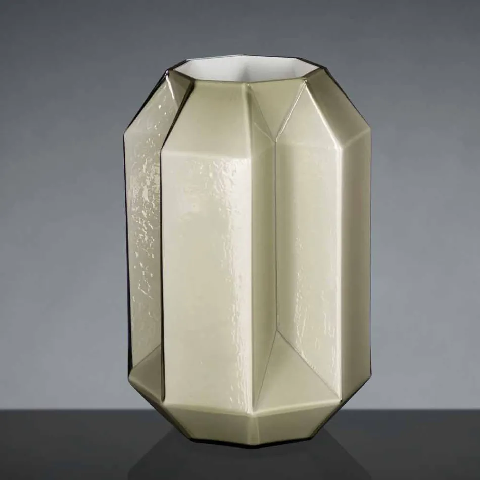 Jarrón de interior en vidrio pulido hecho a mano en Italia - Flock viadurini