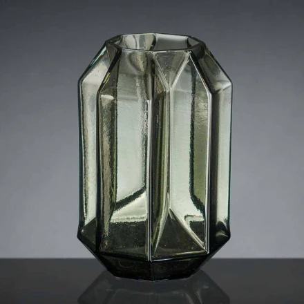 Jarrón de interior en vidrio pulido hecho a mano en Italia - Flock viadurini