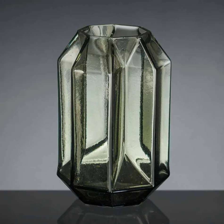 Jarrón de interior en vidrio pulido hecho a mano en Italia - Flock viadurini