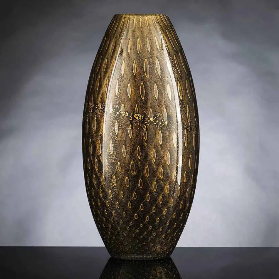 Jarrón de interior en vidrio soplado de Murano coloreado Made in Italy - Asper viadurini