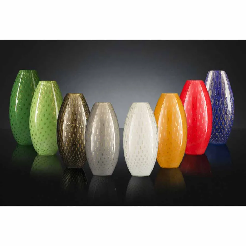 Jarrón de interior en vidrio soplado de Murano coloreado Made in Italy - Asper viadurini