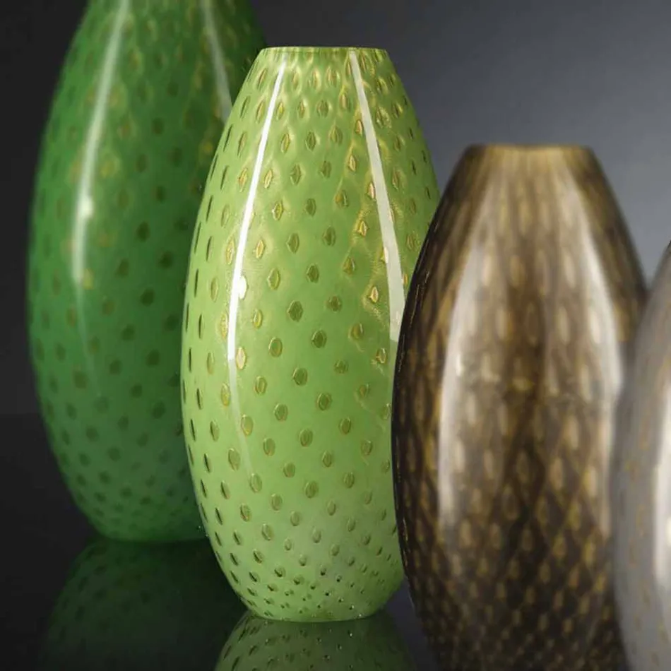 Jarrón de interior en vidrio soplado de Murano coloreado Made in Italy - Asper viadurini