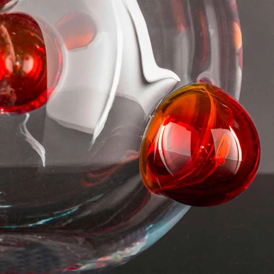 Jarrón de interior redondo en vidrio soplado de Murano Made in Italy - Astore viadurini