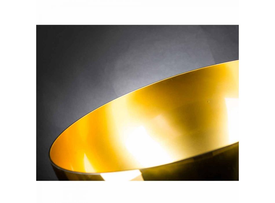 Jarrón de interior redondo en vidrio soplado con acabado en oro de 24 k Made in Italy - Dorado viadurini