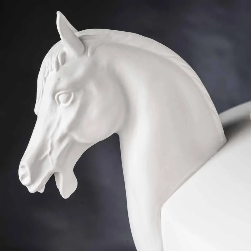 Jarrón decorativo artesanal en cerámica blanca u oro de 24 k Made in Italy - Jakcy viadurini