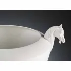 Jarrón decorativo artesanal en cerámica blanca u oro de 24 k Made in Italy - Jakcy viadurini