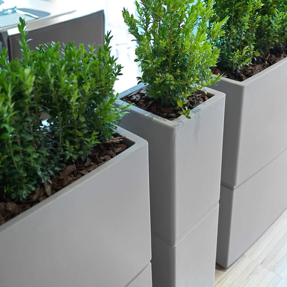 Jarrón decorativo de interior en polietileno 2 tamaños Made in Italy - Lambo viadurini