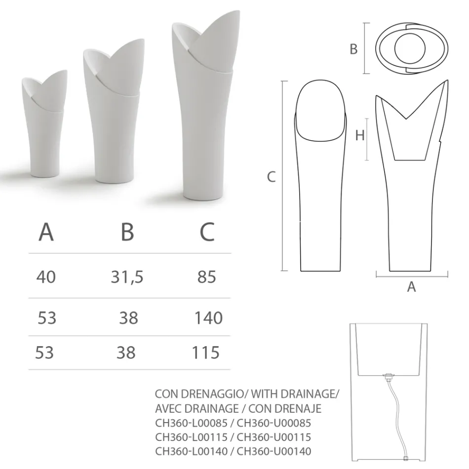 Jarrón decorativo de interior en polietileno de colores Made in Italy - Cervia viadurini