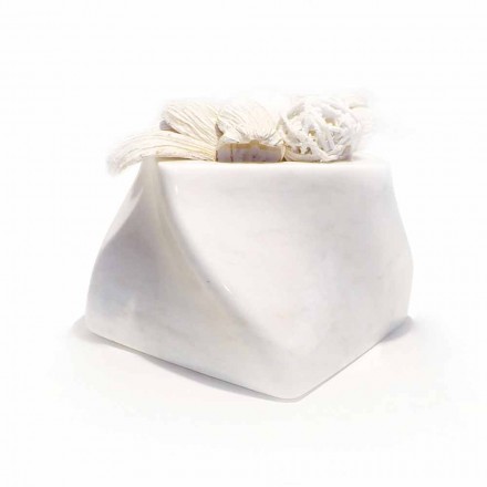 Jarrón de diseño decorativo en mármol Bardiglio o Carrara Made in Italy - Prisma viadurini