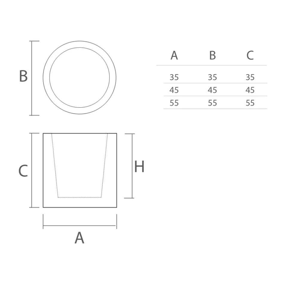 Jarrón decorativo de forma cilíndrica en polietileno Made in Italy - Tonello viadurini