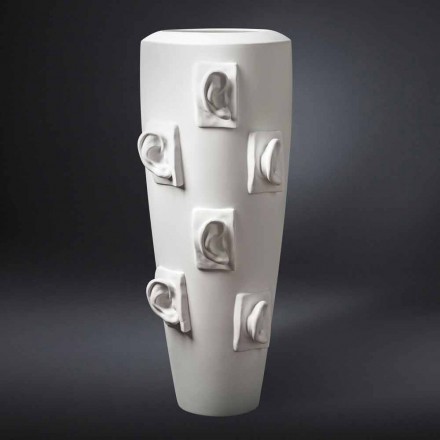 Jarrón de cerámica decorativo con adornos hecho a mano en Italia - Capuano viadurini
