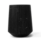 Jarrón decorativo en mármol blanco de Carrara o diseño Portoro con rayas - Cairo viadurini