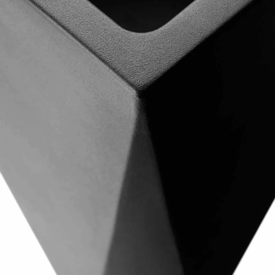 Jarrón decorativo de polietileno de diseño cuadrado Made in Italy - Bonina viadurini