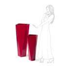 Jarrón decorativo de polietileno de diseño cuadrado Made in Italy - Bonina viadurini