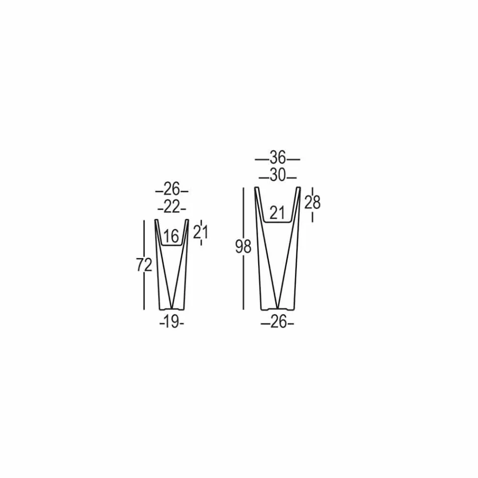 Jarrón decorativo de polietileno de diseño cuadrado Made in Italy - Bonina viadurini