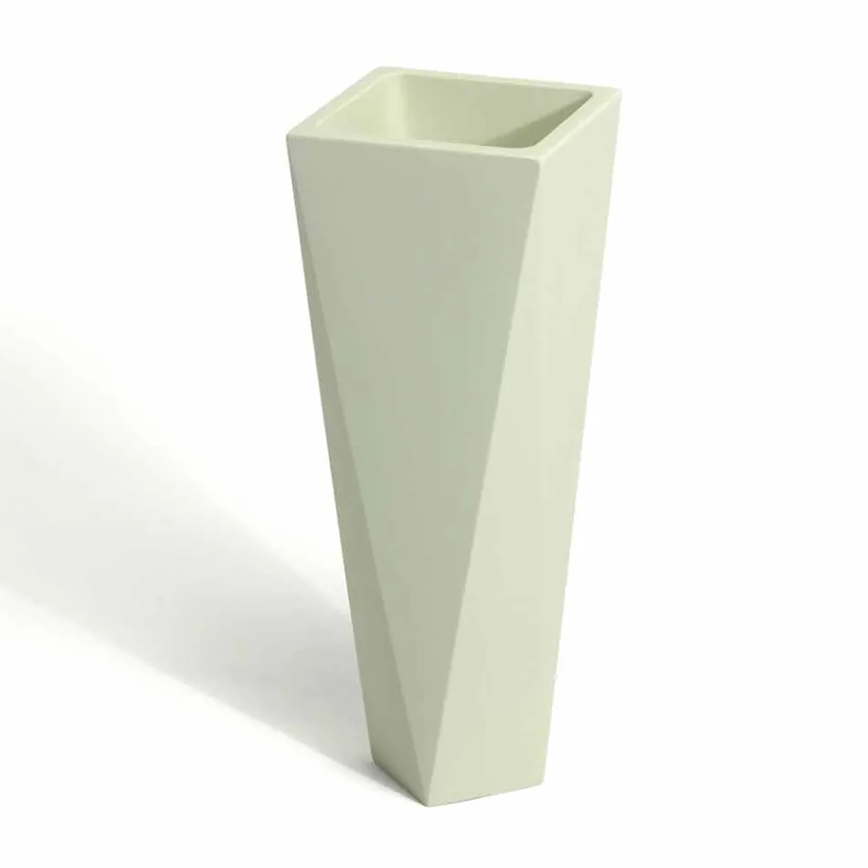 Jarrón decorativo de polietileno de diseño cuadrado Made in Italy - Bonina viadurini